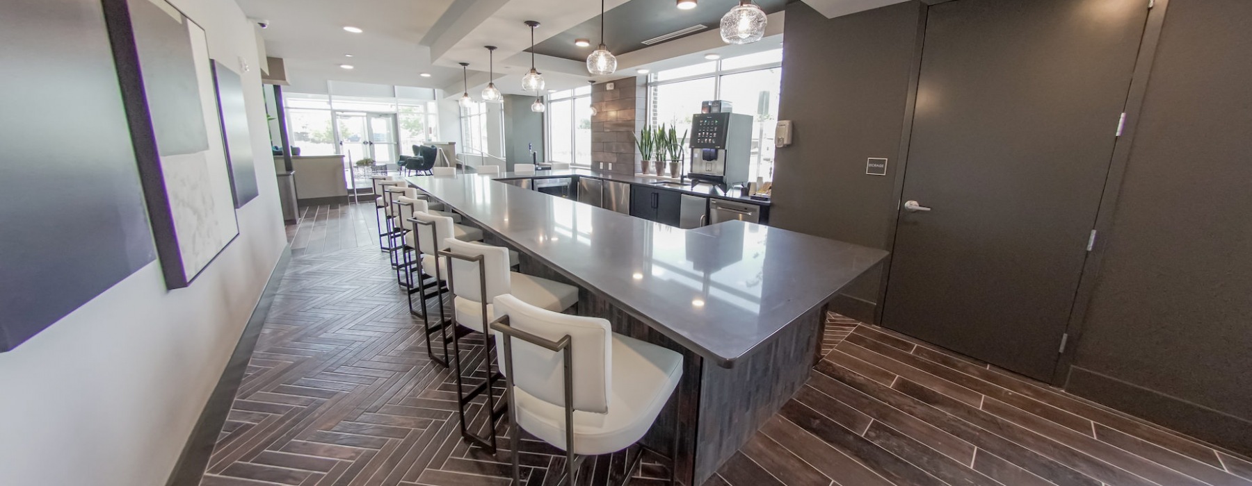 Coffee bar at 500 West Trade Apartments in Uptown Charlotte, NC