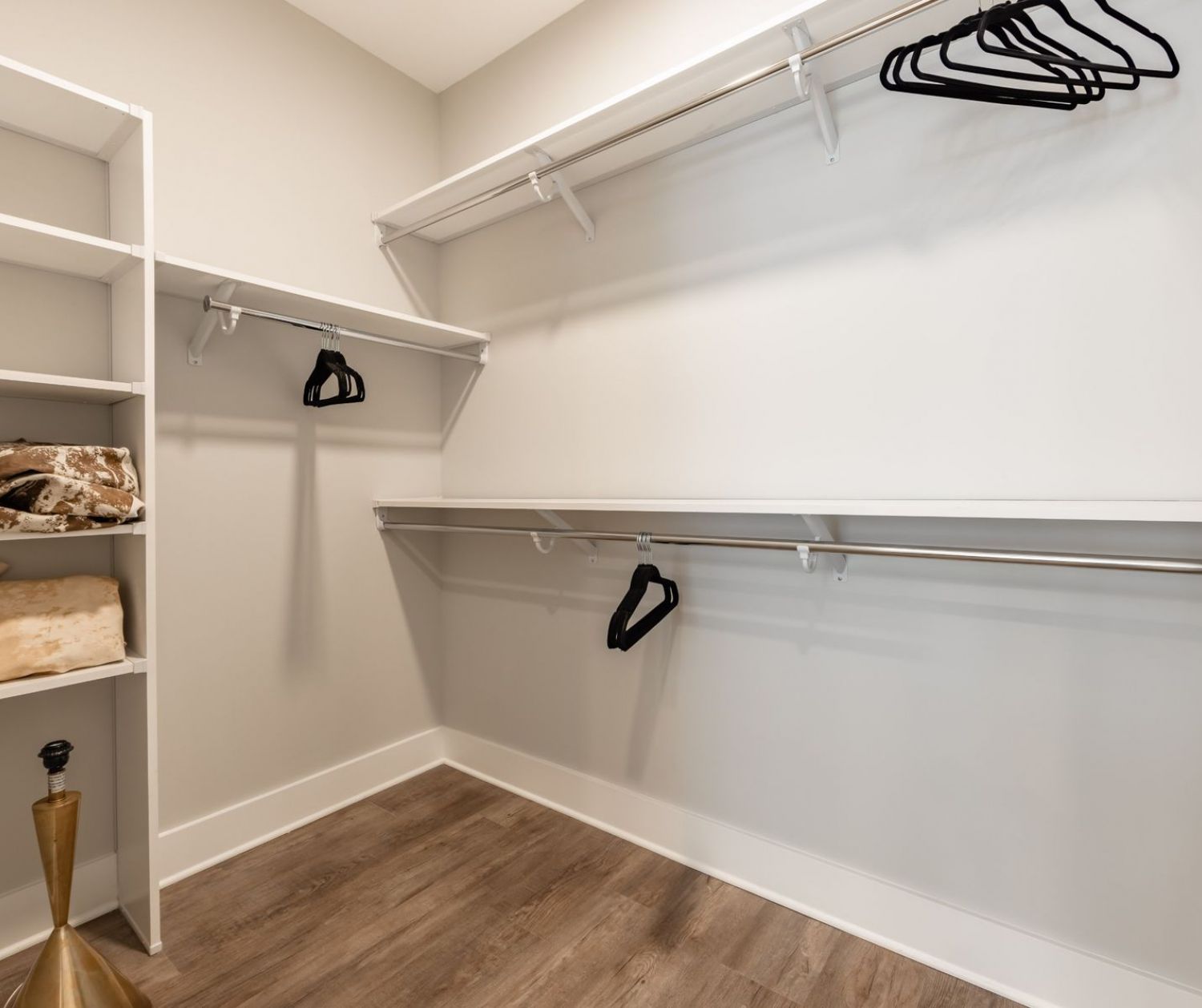 500 West Trade luxury apartment with large walk-in closet and custom closet shelving